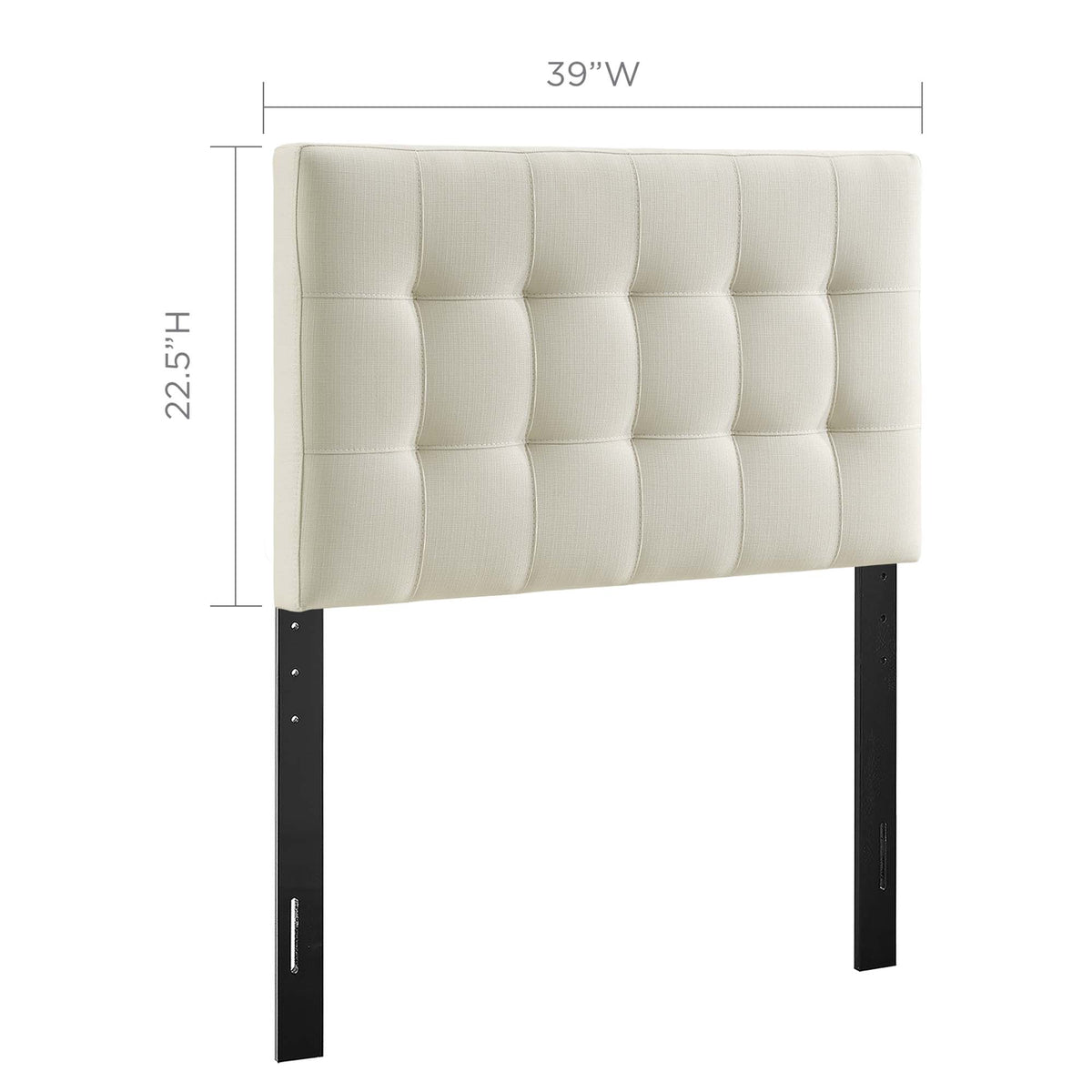 Lily Ivory Upholstered Fabric Twin Headboard - Ornate Home