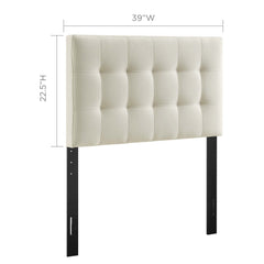 Lily Ivory Upholstered Fabric Twin Headboard - Ornate Home