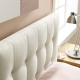 Lily Ivory Upholstered Fabric Twin Headboard - Ornate Home