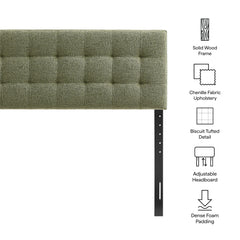 Lily Leaf Upholstered King Size Headboard - Ornate Home