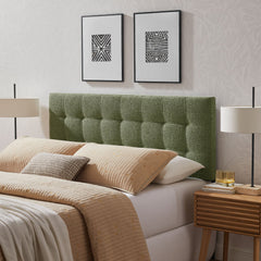Lily Leaf Upholstered Queen Size Headboard - Ornate Home