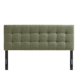 Lily Leaf Upholstered Queen Size Headboard - Ornate Home
