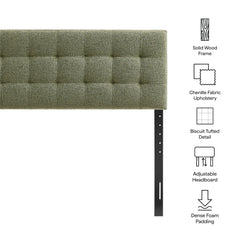 Lily Leaf Upholstered Queen Size Headboard - Ornate Home