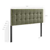Lily Leaf Upholstered Queen Size Headboard - Ornate Home