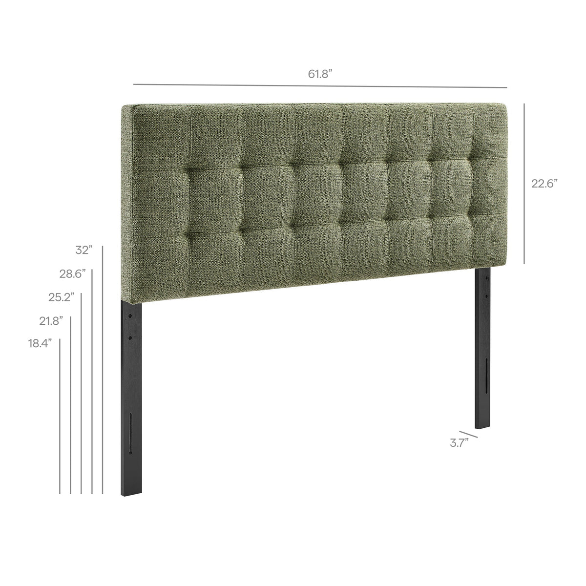 Lily Leaf Upholstered Queen Size Headboard - Ornate Home
