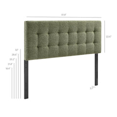 Lily Leaf Upholstered Queen Size Headboard - Ornate Home