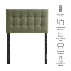 Lily Leaf Upholstered Twin Size Headboard - Ornate Home