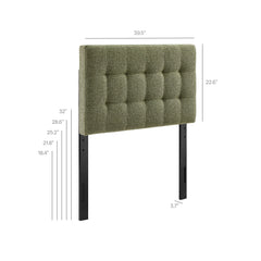 Lily Leaf Upholstered Twin Size Headboard - Ornate Home