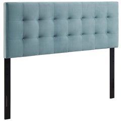 Lily Light Blue Biscuit Tufted Performance Velvet Full Headboard - Ornate Home