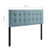 Lily Light Blue Biscuit Tufted Performance Velvet Full Headboard - Ornate Home