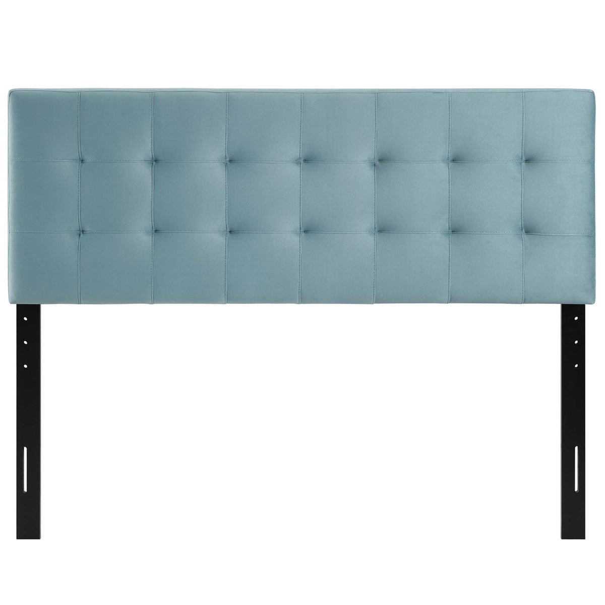 Lily Light Blue Biscuit Tufted Performance Velvet Full Headboard - Ornate Home