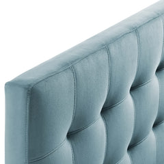 Lily Light Blue Biscuit Tufted Performance Velvet Full Headboard - Ornate Home