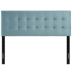 Lily Light Blue Biscuit Tufted Performance Velvet Queen Headboard - Ornate Home