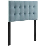 Lily Light Blue Biscuit Tufted Performance Velvet Twin Headboard - Ornate Home