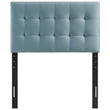 Lily Light Blue Biscuit Tufted Performance Velvet Twin Headboard - Ornate Home