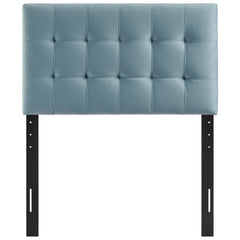 Lily Light Blue Biscuit Tufted Performance Velvet Twin Headboard - Ornate Home