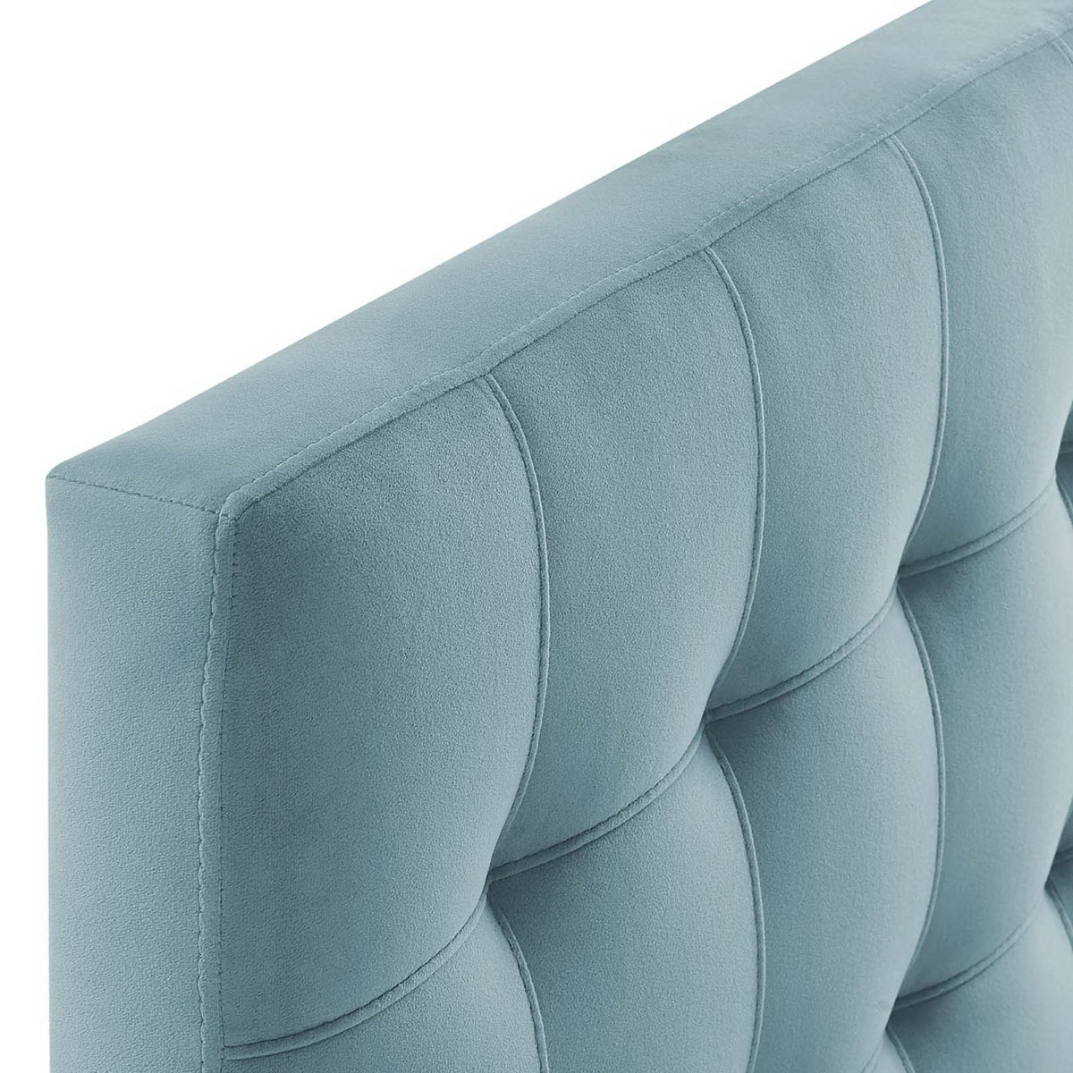 Lily Light Blue Biscuit Tufted Performance Velvet Twin Headboard - Ornate Home