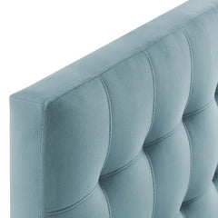 Lily Light Blue Biscuit Tufted Performance Velvet Twin Headboard - Ornate Home