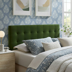 Lily Moss Green Stain-Resistant Performance Velvet Full Size Headboard - Ornate Home