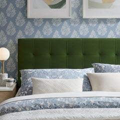 Lily Moss Green Stain-Resistant Performance Velvet Full Size Headboard - Ornate Home