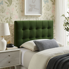 Lily Moss Green Stain-Resistant Performance Velvet Twin Size Headboard - Ornate Home