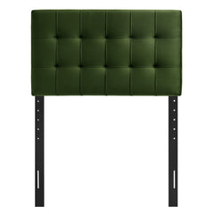 Lily Moss Green Stain-Resistant Performance Velvet Twin Size Headboard - Ornate Home