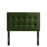 Lily Moss Green Stain-Resistant Performance Velvet Twin Size Headboard - Ornate Home