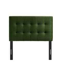 Lily Moss Green Stain-Resistant Performance Velvet Twin Size Headboard - Ornate Home
