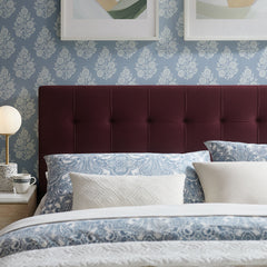 Lily Mulberry Stain-Resistant Performance Velvet Full Size Headboard - Ornate Home