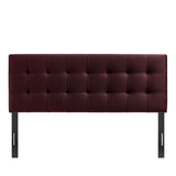 Lily Mulberry Stain-Resistant Performance Velvet Queen Size Headboard - Ornate Home