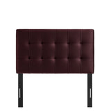 Lily Mulberry Stain-Resistant Performance Velvet Twin Size Headboard - Ornate Home