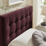 Lily Mulberry Stain-Resistant Performance Velvet Twin Size Headboard - Ornate Home