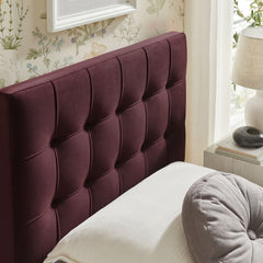 Lily Mulberry Stain-Resistant Performance Velvet Twin Size Headboard - Ornate Home