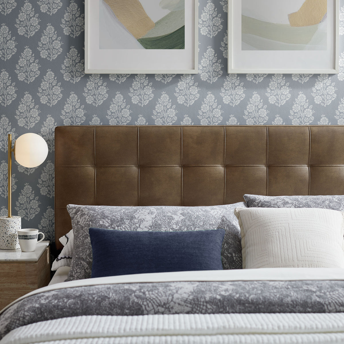 Lily Mushroom Vegan Leather Queen Size Headboard - Ornate Home