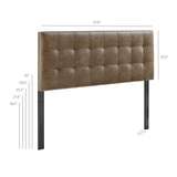 Lily Mushroom Vegan Leather Queen Size Headboard - Ornate Home