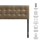 Lily Mushroom Vegan Leather Queen Size Headboard - Ornate Home
