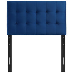 Lily Navy Biscuit Tufted Performance Velvet Twin Headboard - Ornate Home