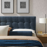 Lily Navy Chenille Upholstered King Size Headboard - Ornate Home