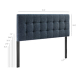 Lily Navy Chenille Upholstered Queen Size Headboard - Ornate Home