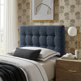 Lily Navy Chenille Upholstered Twin Size Headboard - Ornate Home