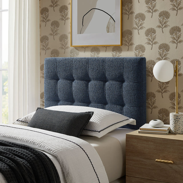 Lily Navy Chenille Upholstered Twin Size Headboard - Ornate Home