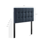 Lily Navy Chenille Upholstered Twin Size Headboard - Ornate Home