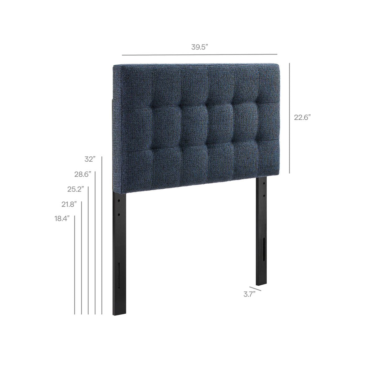 Lily Navy Chenille Upholstered Twin Size Headboard - Ornate Home