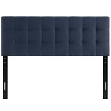 Lily Navy Upholstered Fabric Queen Headboard - Ornate Home