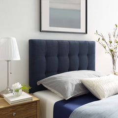 Lily Navy Upholstered Fabric Twin Headboard - Ornate Home