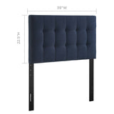 Lily Navy Upholstered Fabric Twin Headboard - Ornate Home