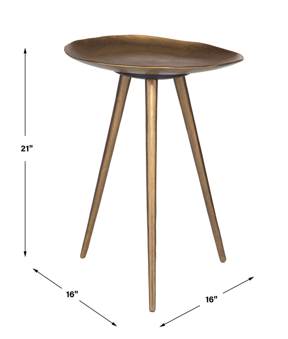 Lily Pad Antique Brass Accent Table - Ornate Home