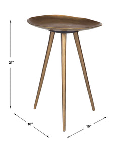 Lily Pad Antique Brass Accent Table - Ornate Home