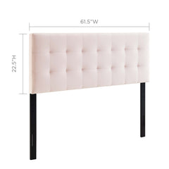 Lily Pink Biscuit Tufted Performance Velvet Queen Headboard - Ornate Home