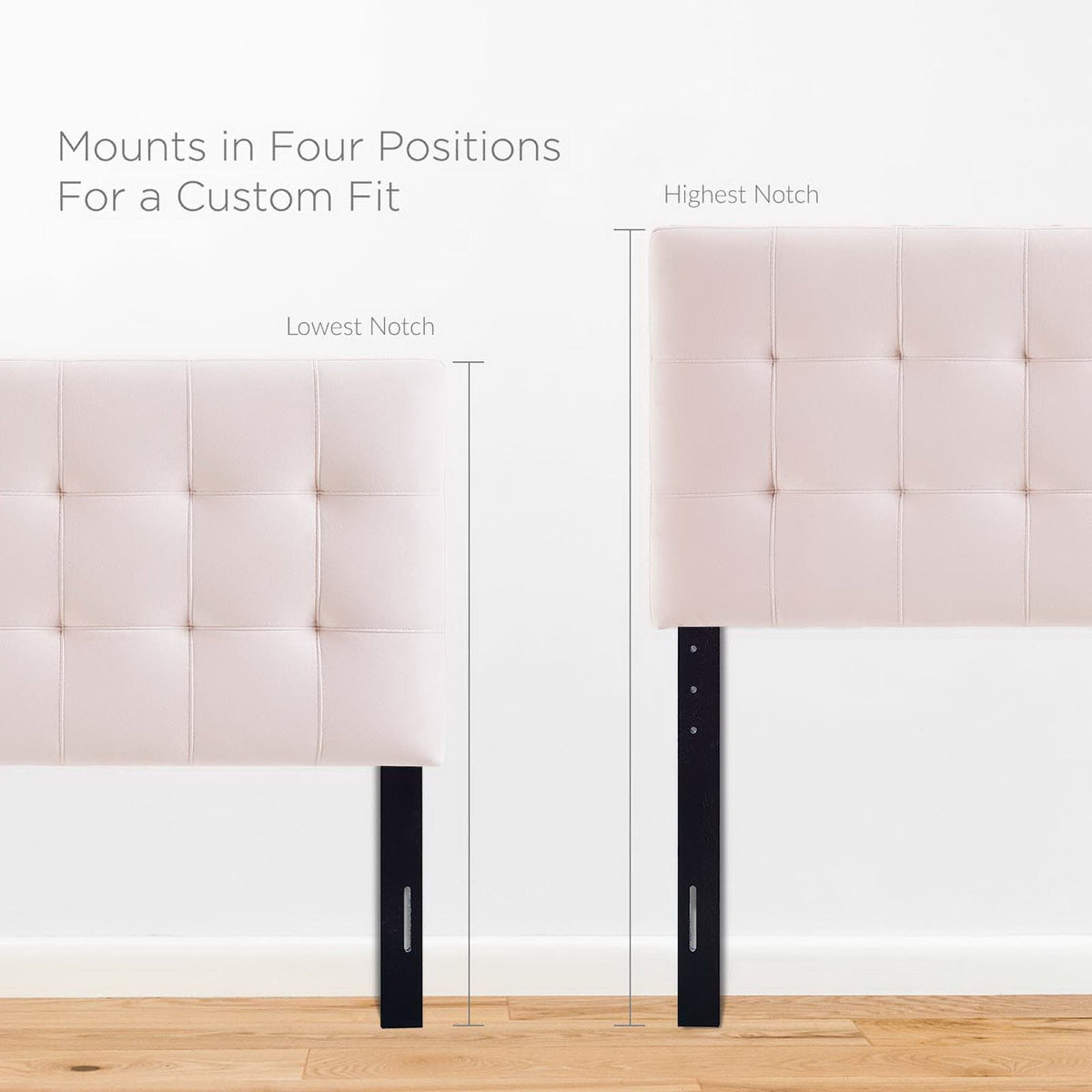 Lily Pink Biscuit Tufted Performance Velvet Twin Headboard - Ornate Home